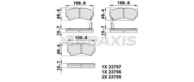 AB0391 BRAXIS Комплект тормозных колодок, дисковый тормоз