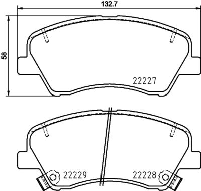 8DB355036501 HELLA PAGID Комплект тормозных колодок, дисковый тормоз