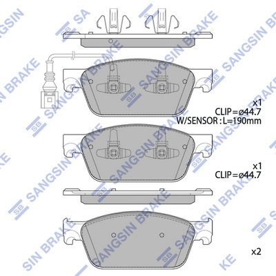 SP4203 Hi-Q Комплект тормозных колодок, дисковый тормоз