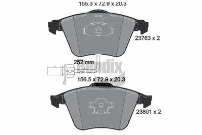 BPD1420 BENDIX Braking Комплект тормозных колодок, дисковый тормоз