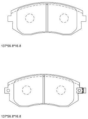 KD3704 ASIMCO Комплект тормозных колодок, дисковый тормоз