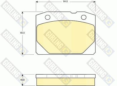 6101403 GIRLING Комплект тормозных колодок, дисковый тормоз