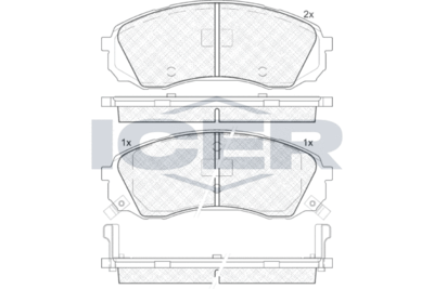 181911 ICER Комплект тормозных колодок, дисковый тормоз