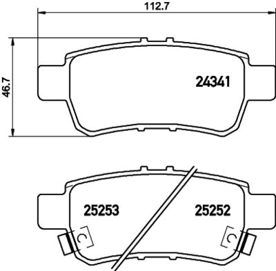 8DB355030621 HELLA Комплект тормозных колодок, дисковый тормоз