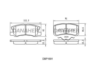 DBP1691 DANAHER Комплект тормозных колодок, дисковый тормоз