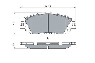 0986424899 BOSCH Комплект тормозных колодок, дисковый тормоз