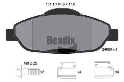 BPD1036 BENDIX Braking Комплект тормозных колодок, дисковый тормоз