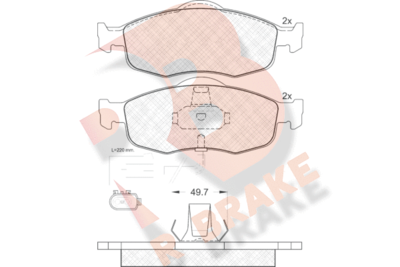 RB0917 R BRAKE Комплект тормозных колодок, дисковый тормоз