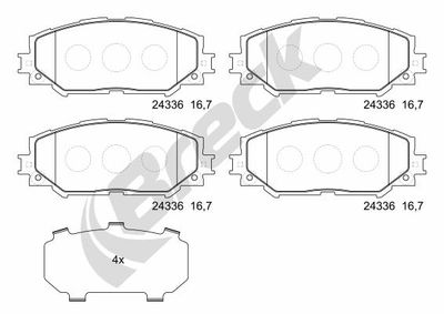 243360070100 BRECK Комплект тормозных колодок, дисковый тормоз