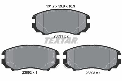 2389101 TEXTAR Комплект тормозных колодок, дисковый тормоз