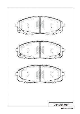 D11364MH MK Kashiyama Комплект тормозных колодок, дисковый тормоз
