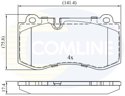 CBP06020 COMLINE Комплект тормозных колодок, дисковый тормоз