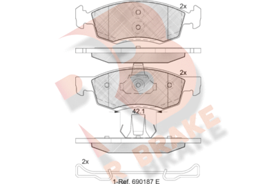 RB1924 R BRAKE Комплект тормозных колодок, дисковый тормоз