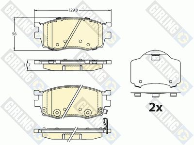 6136266 GIRLING Комплект тормозных колодок, дисковый тормоз