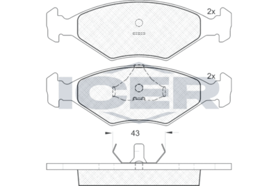 181148 ICER Комплект тормозных колодок, дисковый тормоз