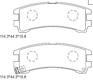 KD1736 ASIMCO Комплект тормозных колодок, дисковый тормоз