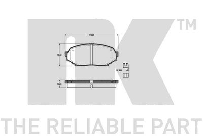 223254 NK Комплект тормозных колодок, дисковый тормоз