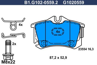 B1G10205592 GALFER Комплект тормозных колодок, дисковый тормоз