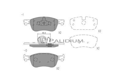 P11561 ASHUKI by Palidium Комплект тормозных колодок, дисковый тормоз