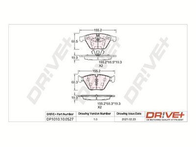 DP1010100527 Dr!ve+ Комплект тормозных колодок, дисковый тормоз