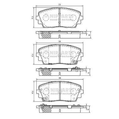 N3600332 NIPPARTS Комплект тормозных колодок, дисковый тормоз