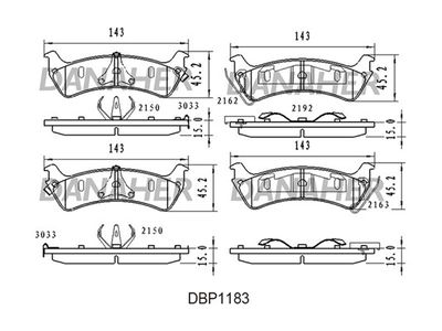 DBP1183 DANAHER Комплект тормозных колодок, дисковый тормоз