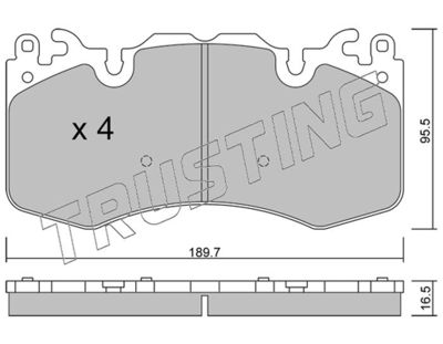 10480 TRUSTING Комплект тормозных колодок, дисковый тормоз