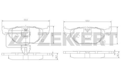 BS1232 ZEKKERT Комплект тормозных колодок, дисковый тормоз