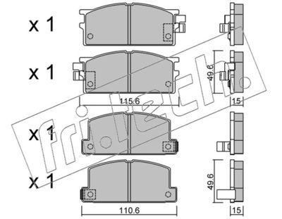 4820 fri.tech. Комплект тормозных колодок, дисковый тормоз