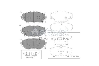 T11472 ASHUKI by Palidium Комплект тормозных колодок, дисковый тормоз