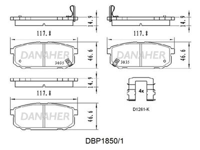 DBP18501 DANAHER Комплект тормозных колодок, дисковый тормоз