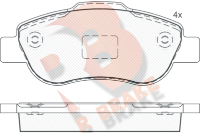 RB1659 R BRAKE Комплект тормозных колодок, дисковый тормоз