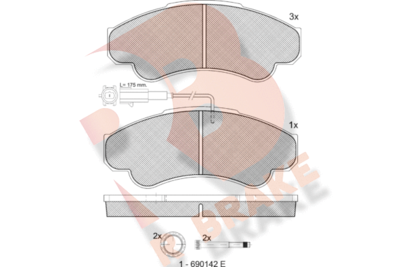 RB1522066 R BRAKE Комплект тормозных колодок, дисковый тормоз