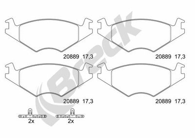 208890070200 BRECK Комплект тормозных колодок, дисковый тормоз