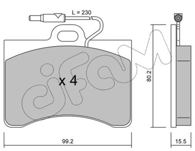 8220850 CIFAM Комплект тормозных колодок, дисковый тормоз