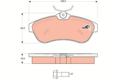 GDB1496 TRW Комплект тормозных колодок, дисковый тормоз