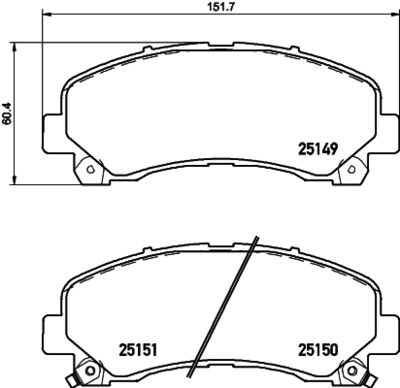 8DB355028851 HELLA Комплект тормозных колодок, дисковый тормоз