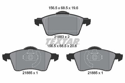 2188302 TEXTAR Комплект тормозных колодок, дисковый тормоз