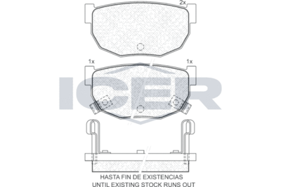 140444 ICER Комплект тормозных колодок, дисковый тормоз
