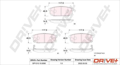 DP1010100090 Dr!ve+ Комплект тормозных колодок, дисковый тормоз