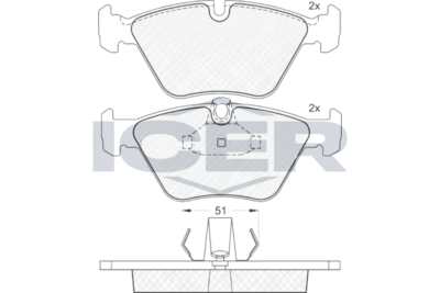 181140 ICER Комплект тормозных колодок, дисковый тормоз