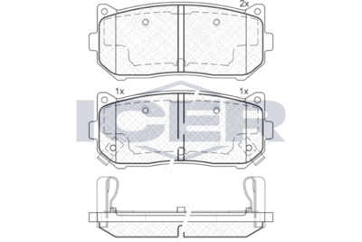 181669 ICER Комплект тормозных колодок, дисковый тормоз
