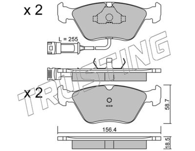 2141 TRUSTING Комплект тормозных колодок, дисковый тормоз