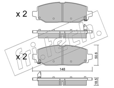 13350 fri.tech. Комплект тормозных колодок, дисковый тормоз