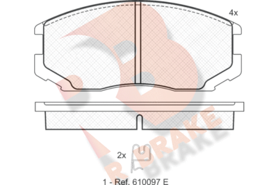 RB1129 R BRAKE Комплект тормозных колодок, дисковый тормоз