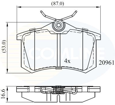 CBP0797 COMLINE Комплект тормозных колодок, дисковый тормоз