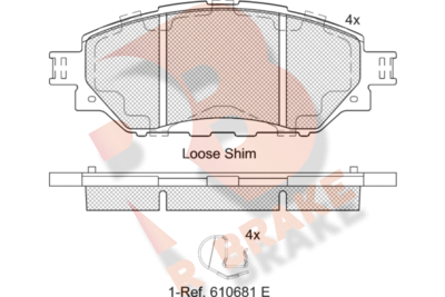 RB2252 R BRAKE Комплект тормозных колодок, дисковый тормоз