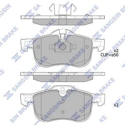 SP2109F Hi-Q Комплект тормозных колодок, дисковый тормоз