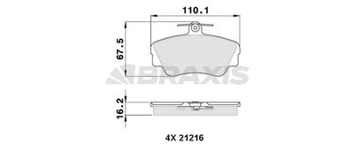 AA0309 BRAXIS Комплект тормозных колодок, дисковый тормоз
