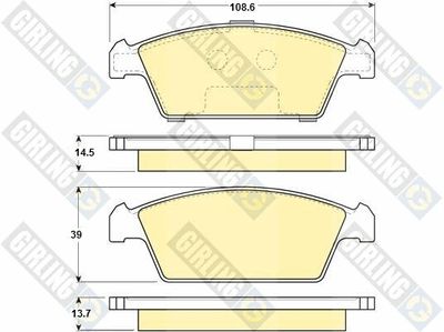 6131089 GIRLING Комплект тормозных колодок, дисковый тормоз